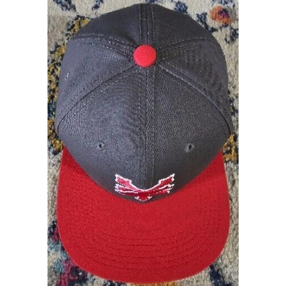 Zoo York Baseball Hat Bird Mascot Logo Embroidered Red Gray Snapback OSFA - Picture 2 of 11